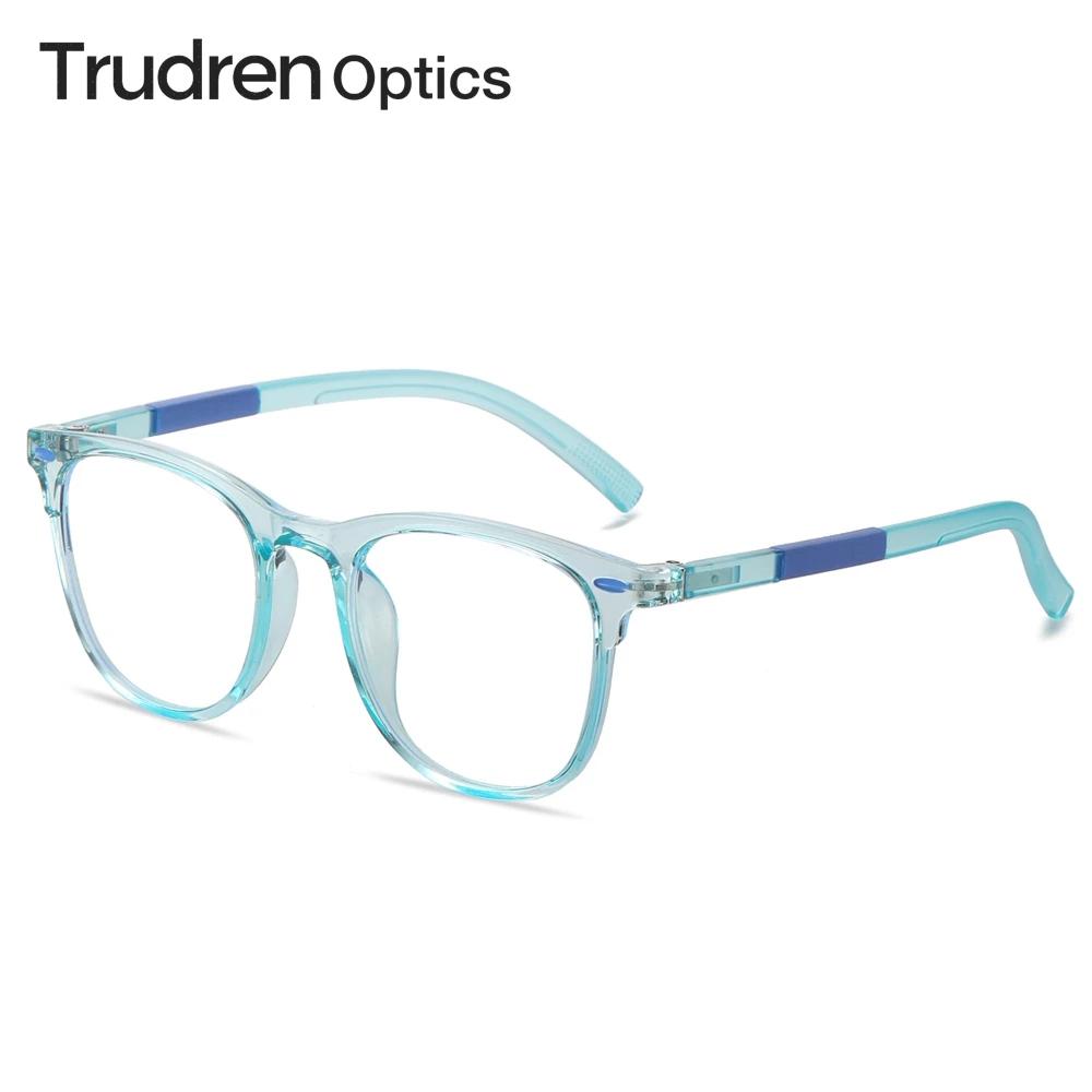 

Trudren Kids TR-90 Horn Rimmed Square Non-prescription Clear Eyeglasses for Children Blue Light Blocking Computer Glasses 2001