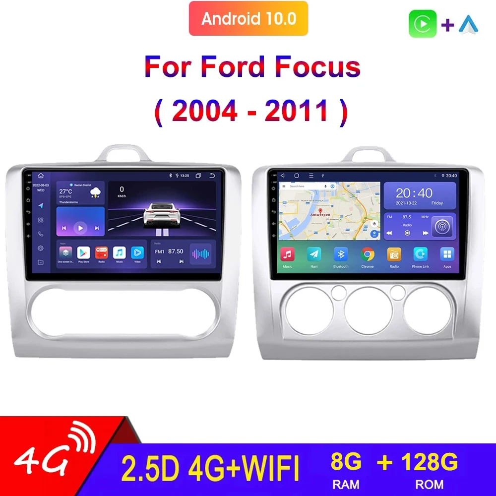 

9" 4G Carplay DSP 2 Din Android 12 Car Radio Multimidia Video Player Navigation GPS For Ford Focus 2 3 Mk2 Mk3 2004 2005-2011