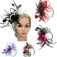 flower feather net hat alice headband fascinator hats for wedding races royal ascot hair accessories