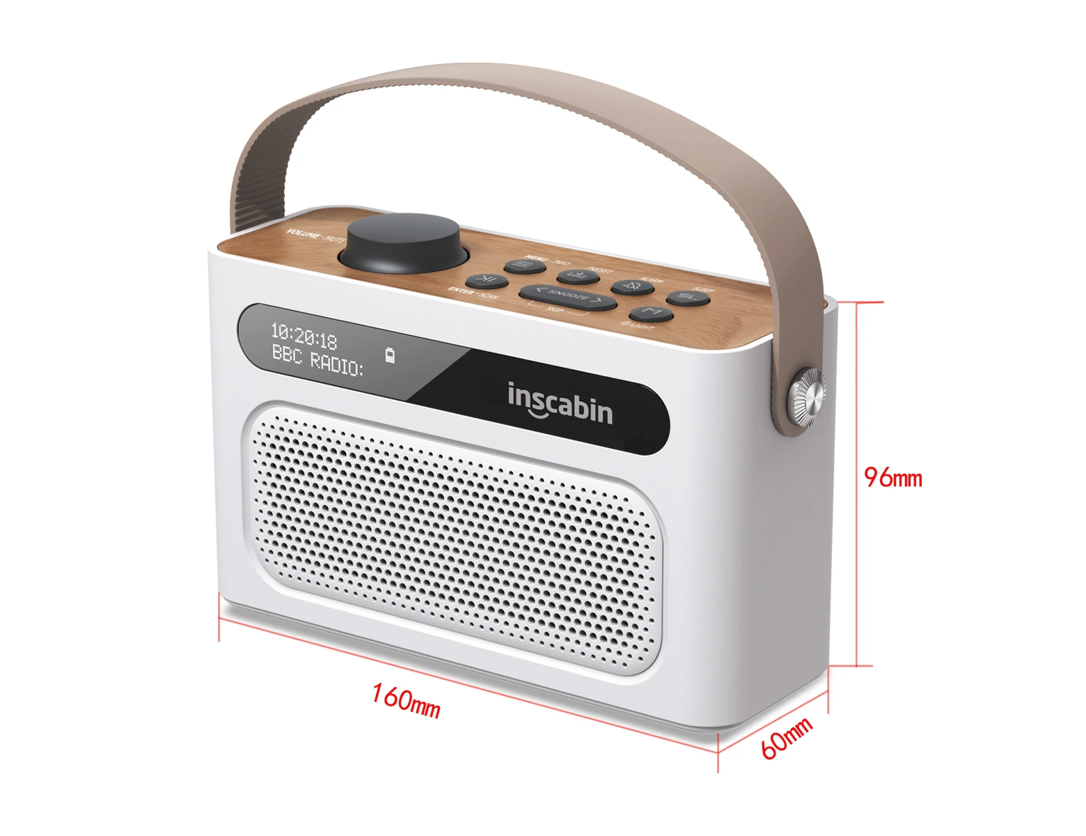 

Inscabin M60II Stereo DAB Radio Portable Wireless Speaker with Bluetooth, FM/Beautiful design/Rechargable Battery
