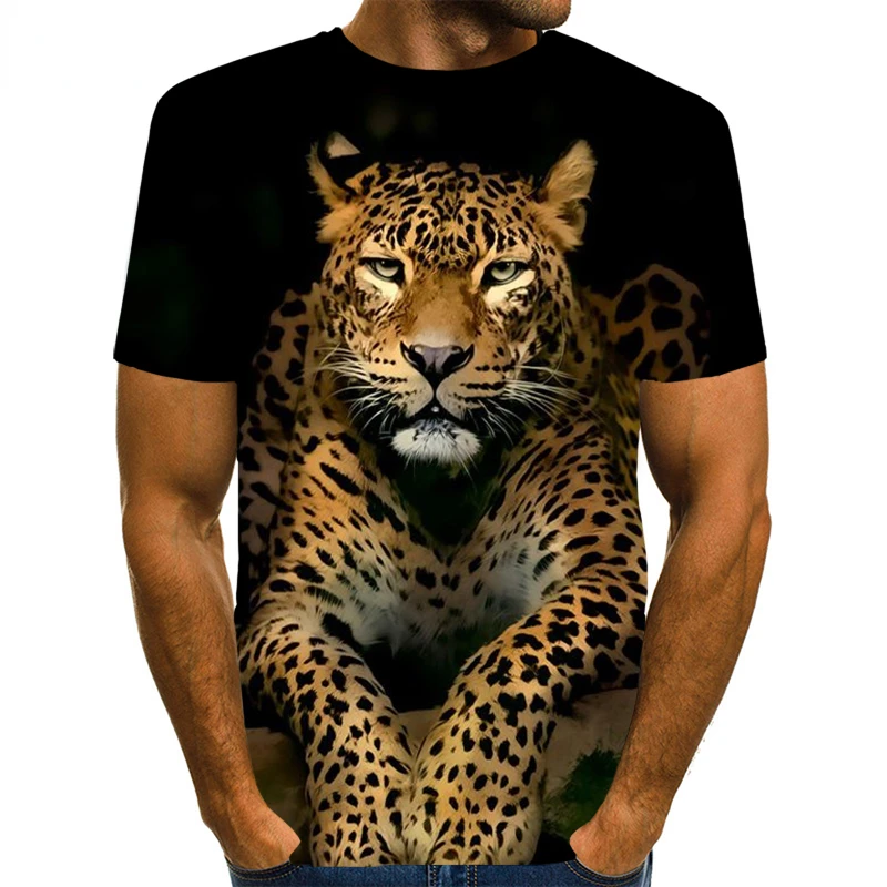 

Men's Animal T-Shirt 3D Printed Leopard Print Men's Summer Animal Graphic Beast Graphic Ladies/Men Novelty Hip Hop Streetwear To