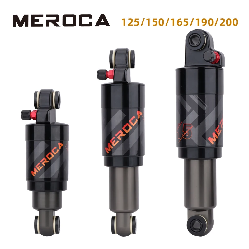 

MEROCA MTB Air Rear Shock Absorber Alloy Mountain Bike Scooter Folding Bicycle Rear Shock 125/150/165/190/200mm Cycling Parts