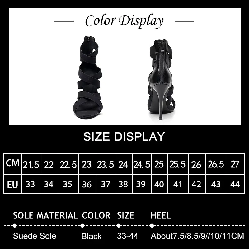 SWDZM Women Dance Shoes Ballroom Ladies Dancing Shoes Black Short Boots High Heels Salsa Party Shoes Dance Boots Performance