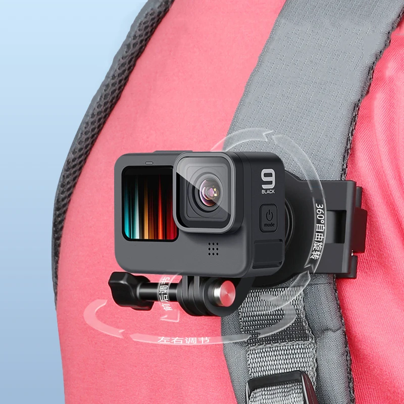 

Backpack Shoulder Strap Mounts with 360° Rotatable Base,Adjustable Action Camera Strap Holder for Gopro Hero 11/10/9 Osmo Insta
