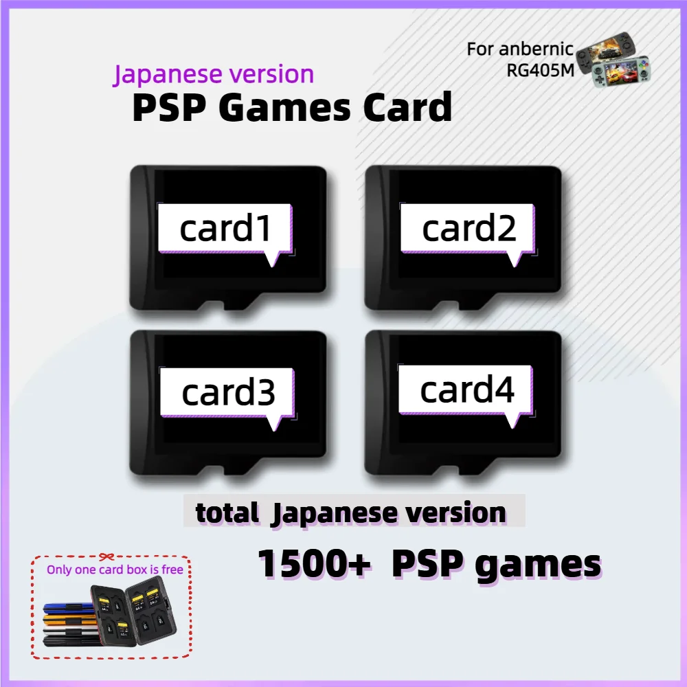 

Japanese Version PSP Games Card Anbernic RG405m All Collection TF Box Retro Handheld 512G 1500+ Micro SD Open Source Memory