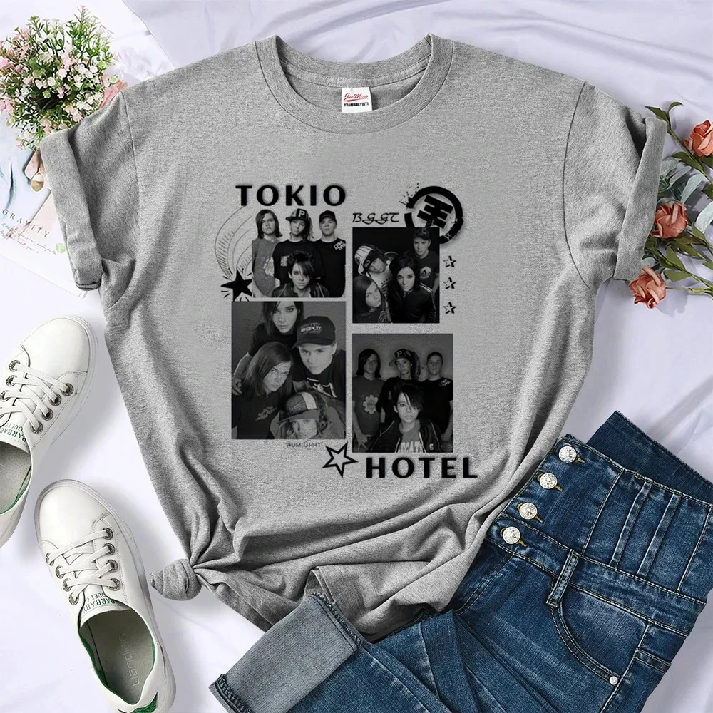 Фото Футболка Music Tokio Hotel для женщин, забавная футболка с мемами в стиле 2000-х, летняя корейская мода, хараджуку, кавай, забавный дизайн №3