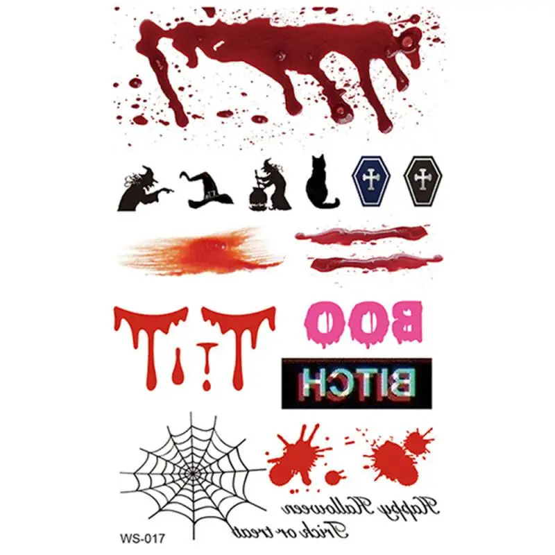 Реалистичные ужасные татуировки на Хэллоуин раны водостойкая татуировка