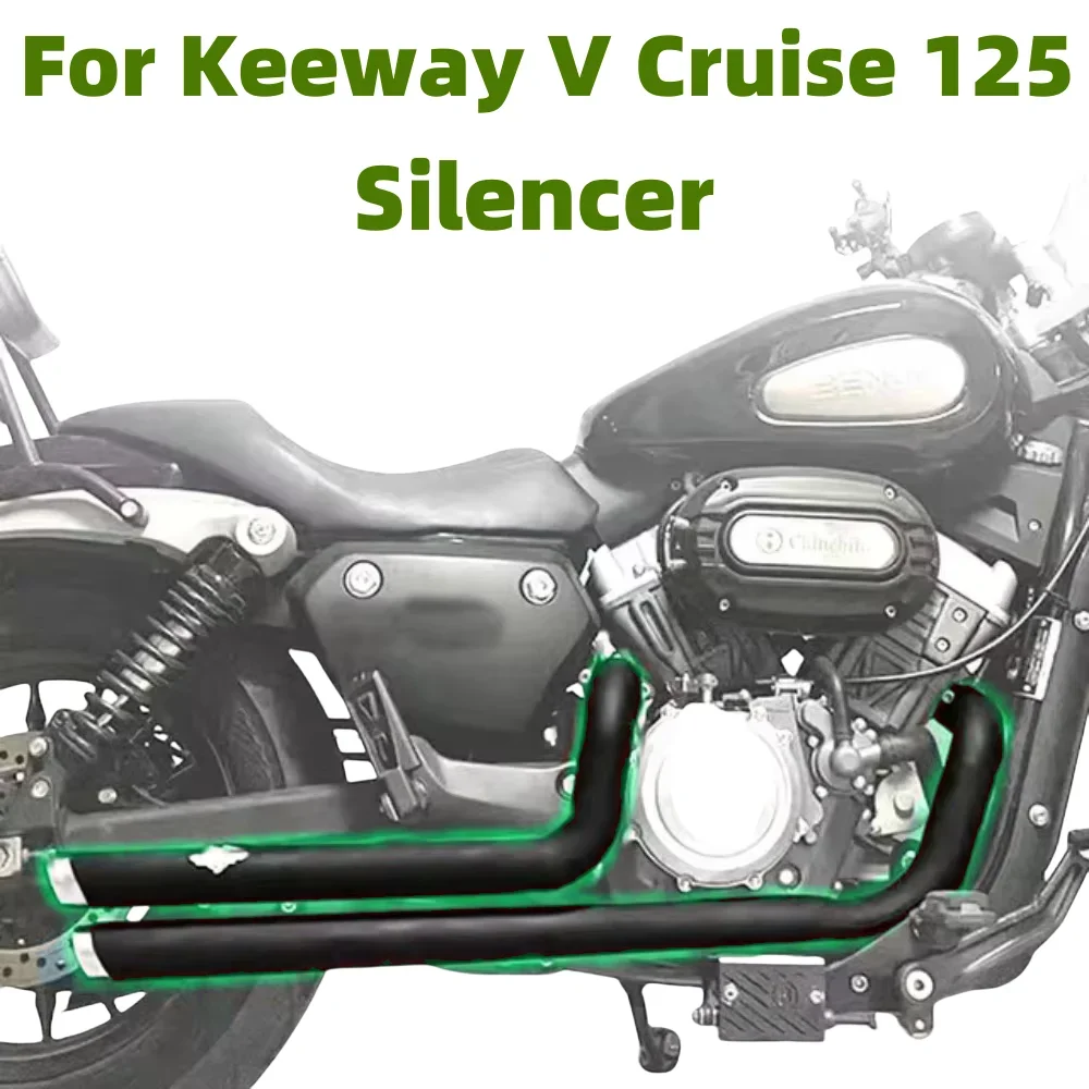 Ретро мотоциклетный глушитель правая боковая двойная трубка из нержавеющей