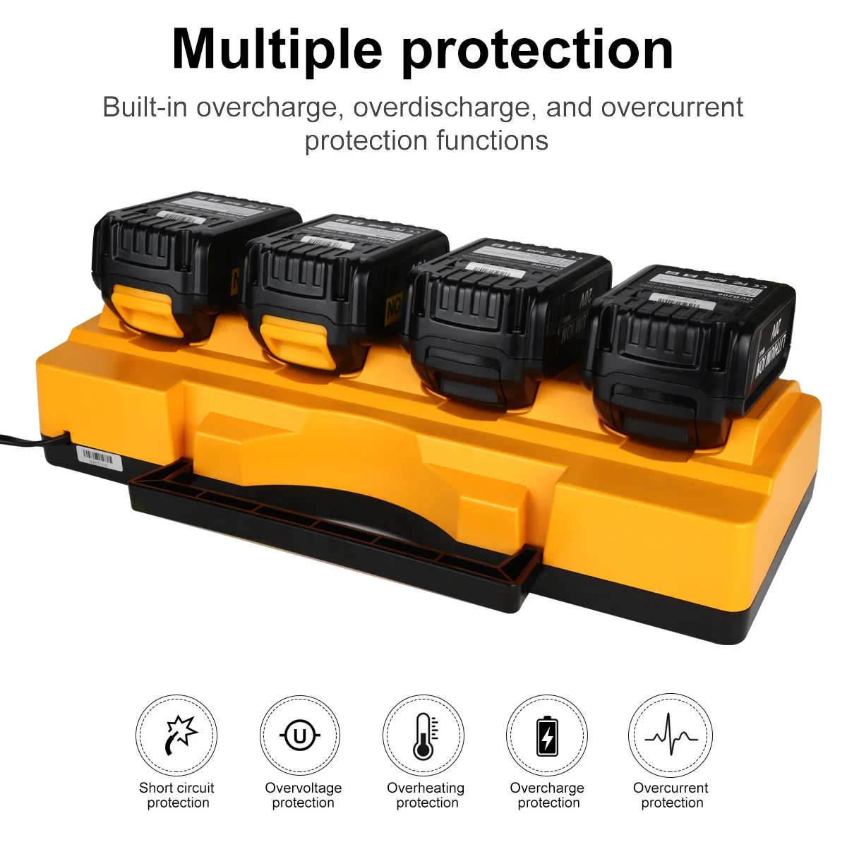 Фото Одновременное быстрое зарядное устройство для Dewalt DCB104, 10,8 в, 12 в, 14,4 в, 18 в, 20 в, FlexVolt 20 в, DCB127, DCB105 №5