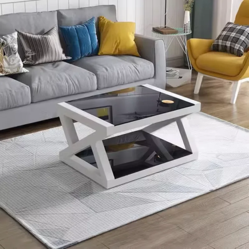 

Organizer Nordic Modern Coffee Tables Living Room Designer Minimalist Square Side Table Clear Aesthetic Table Basse Furniture