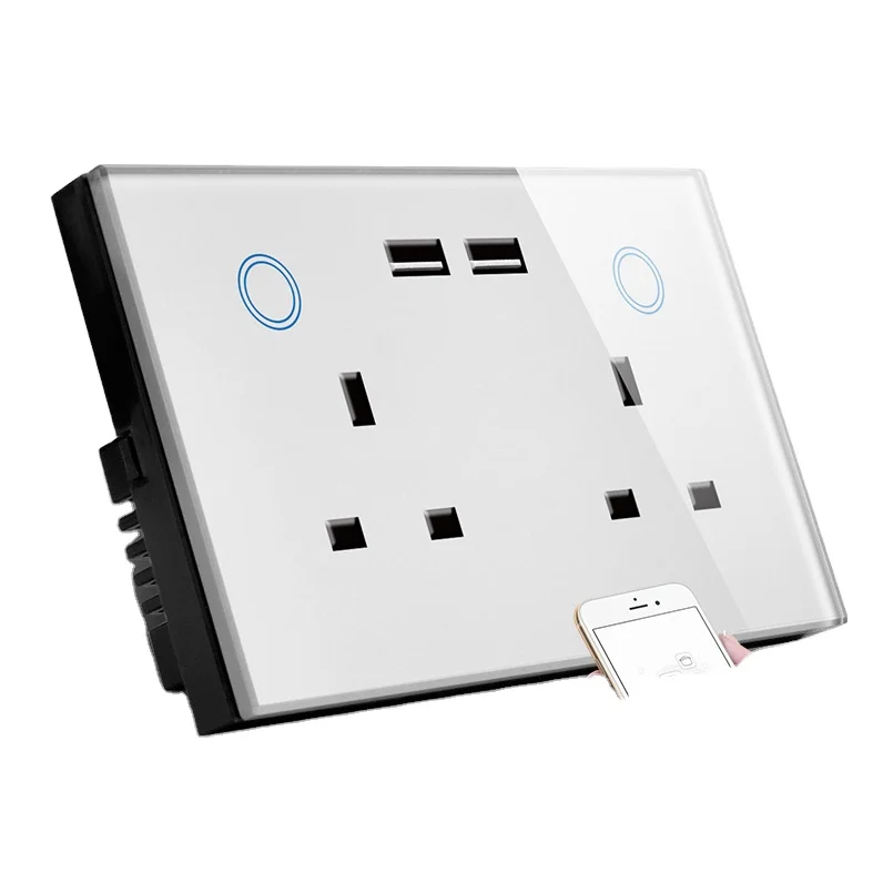 100pcs Smart Life UK Smart Wifi Wall Socket With USB Socket Charger/wifi Wall Socket Uk/smart Wifi Wall Outlet