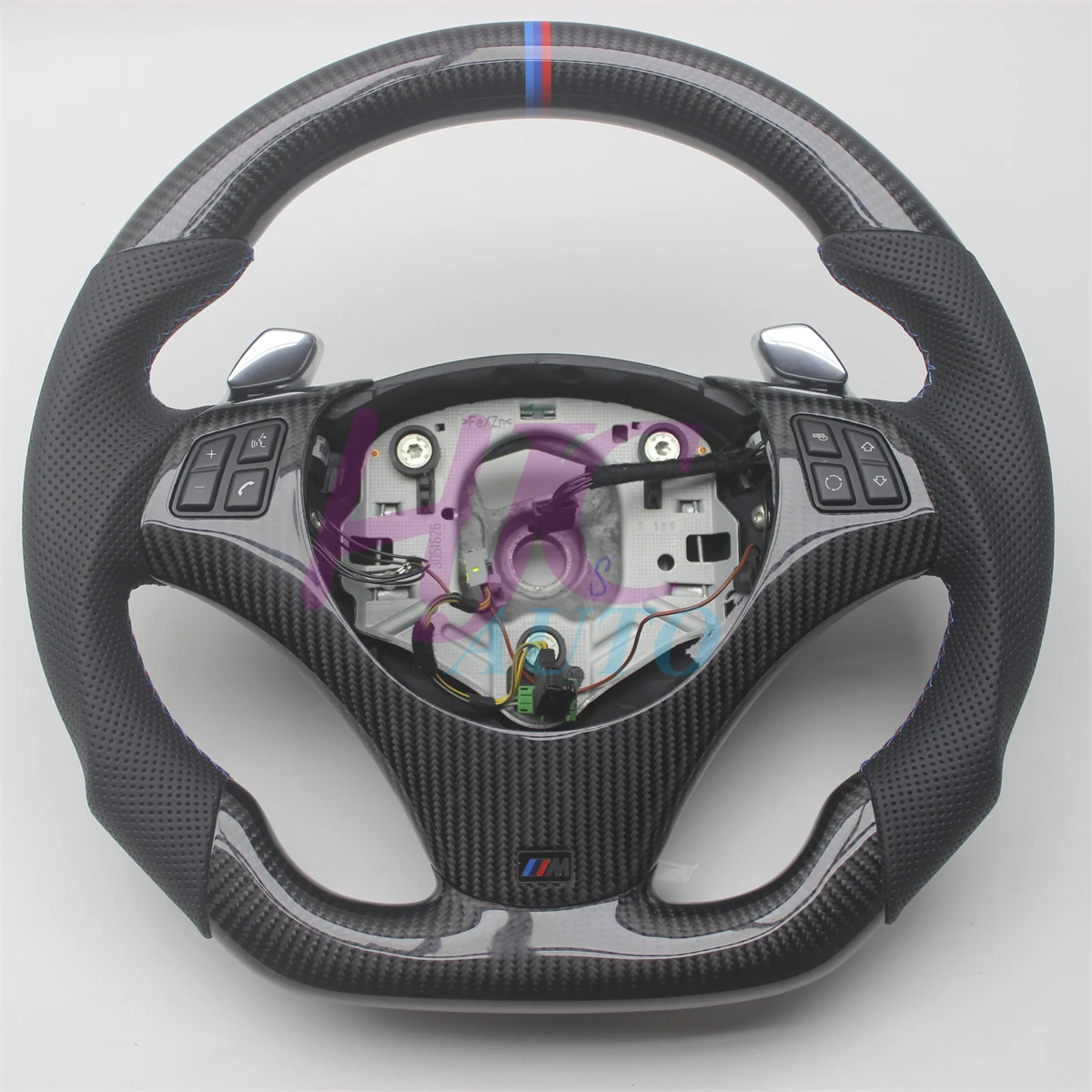 

Replacement For BMW E90 E91 E92 E93 3 Series 2004-2013 Real Carbon Fiber Leather Steering Wheel