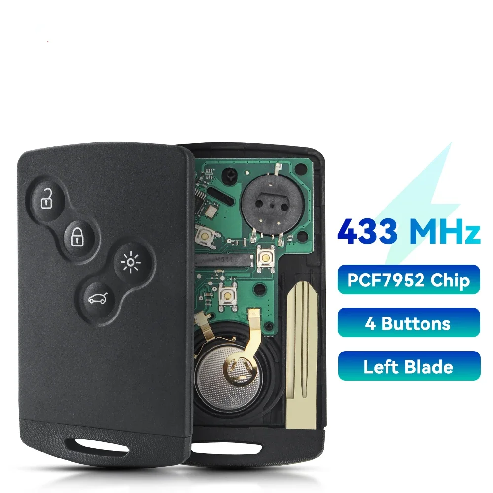 

Смарт-карта KEYYOU для Renault, бесключевая смарт-карта для Renault Megane, Fluence, Laguna Scenic, Clio, Captur, Koleos, чип ID46 433 МГц