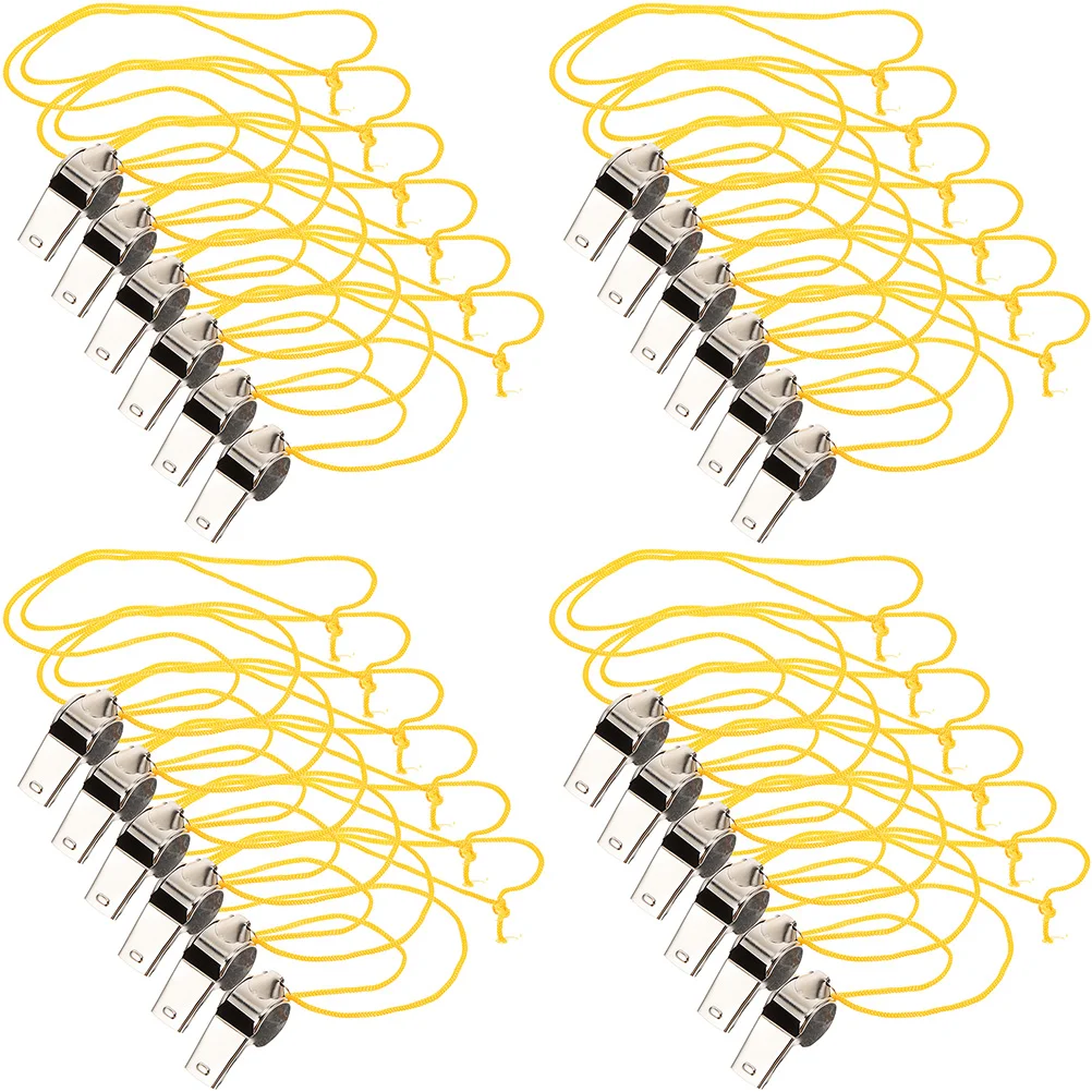 

24pcs Whistles for Referee Safety Whistles with Lanyards Emergency Whistles Portable Survival Whistles