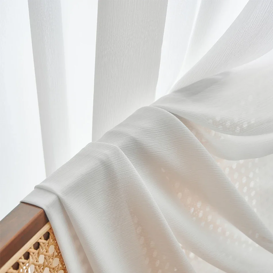 Белые шифоновые шторы дорожные карманные с цветочной кисточкой для кухни