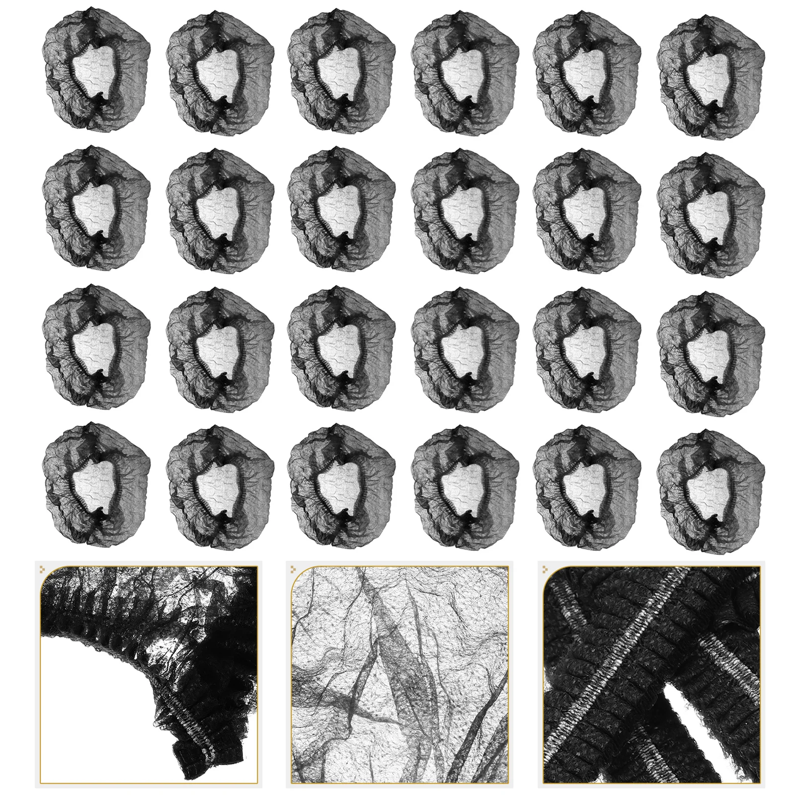 

100 Pcs Hats Non-woven Mesh Hair Nets Hairnets Food Service Disposable Shower Caps Fabric
