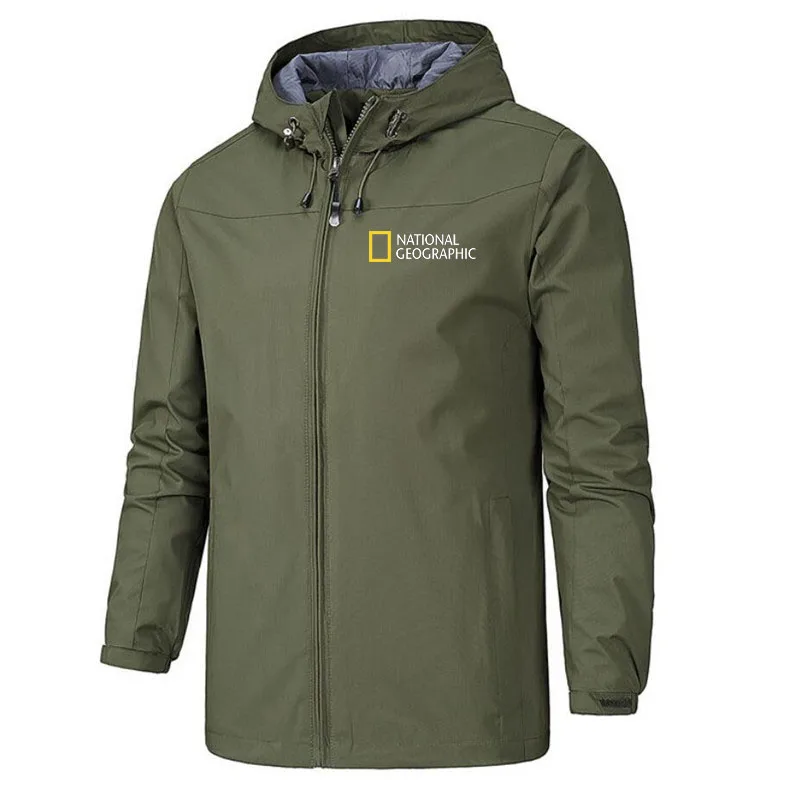 

2022 men's thin windbreaker jacket printed zipper jacket spring and autumn men's jacket windbreaker waterproof hooded jacket men