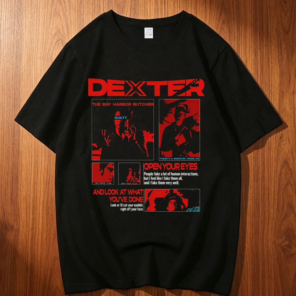 Фото Хлопковая футболка Dexter для подростков в стиле гранж, поп-культуры, аниме, Y2K, хип-хоп, панк, модная, в стиле Харадзюку, женская, удобная, Y2K №1