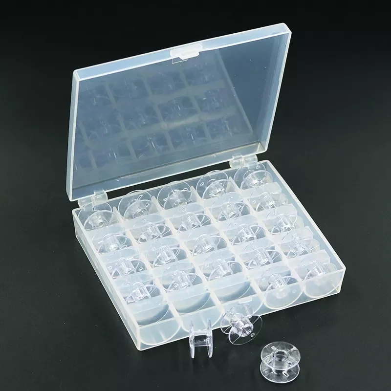 

Clear Sewing Machine Bobbins Spools Empty Bobbins Spools Plastic Storage Box for Home Sewing Accessories Tools