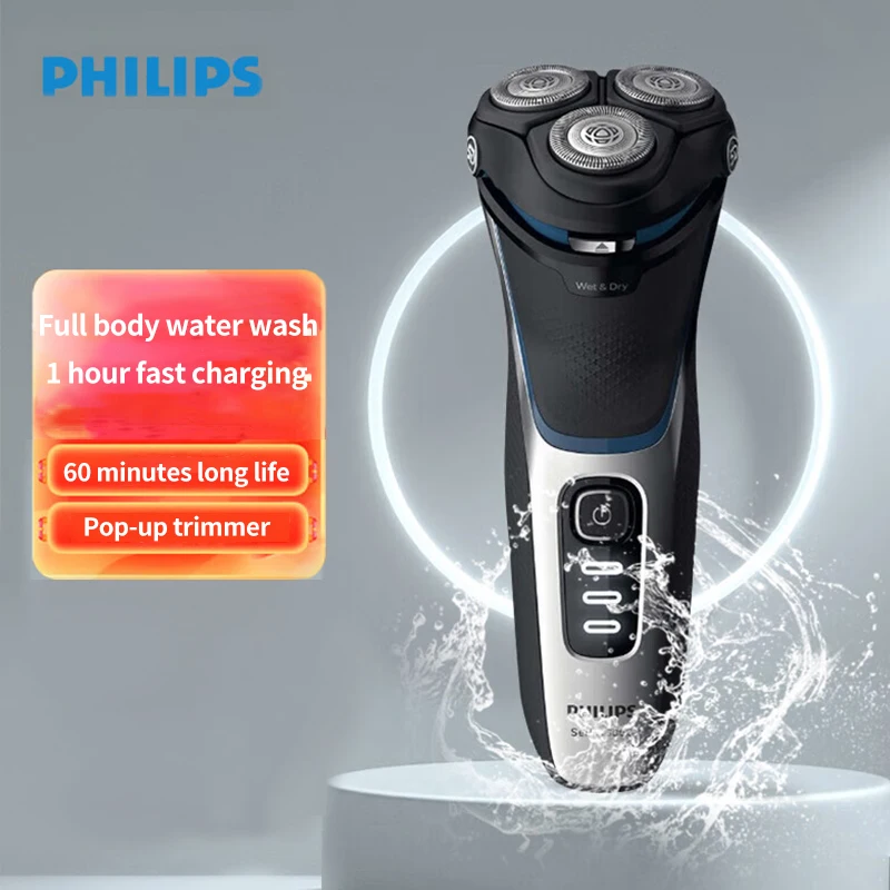 

Philips электрическая бритва S3206 многофункциональная моющая влажная сухая бритва с 3 лезвиями 3 серии бритва 1 час быстрая зарядка