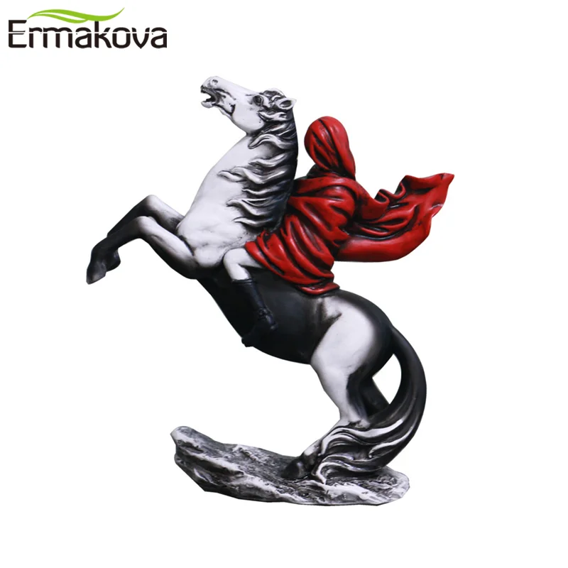 

ERMAKOVA Nordic Style New Room Decoration Creative War Horse Sculpture Ornaments Abstract Modern Home Desktop Study Office Decor