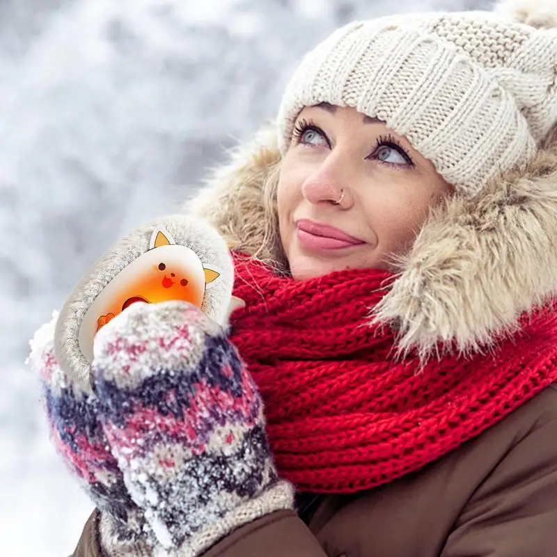 Милый обогреватель для рук Карманный USB-обогреватель с цифровым дисплеем зимний