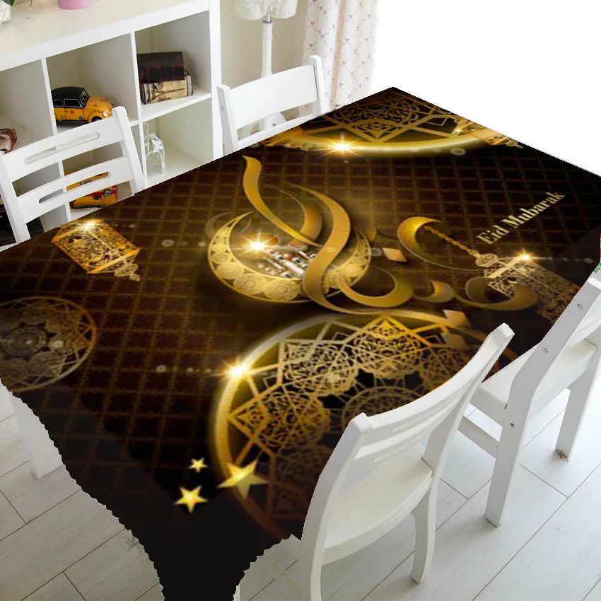 

Mosque and Fanus Lantern Printed Restaurant Tablecloth Home Decor Rectangular Party Tablecloth Ramadan Islamic Muslim Tablecloth