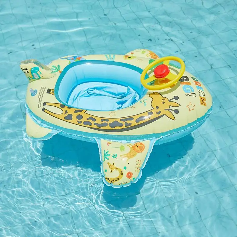 

Swim Rings For Pool Inflatable | Funny Inflatable Airplane Swim Float Seat Boat | Newborn Swimming Ring Steering Wheel Design Ki