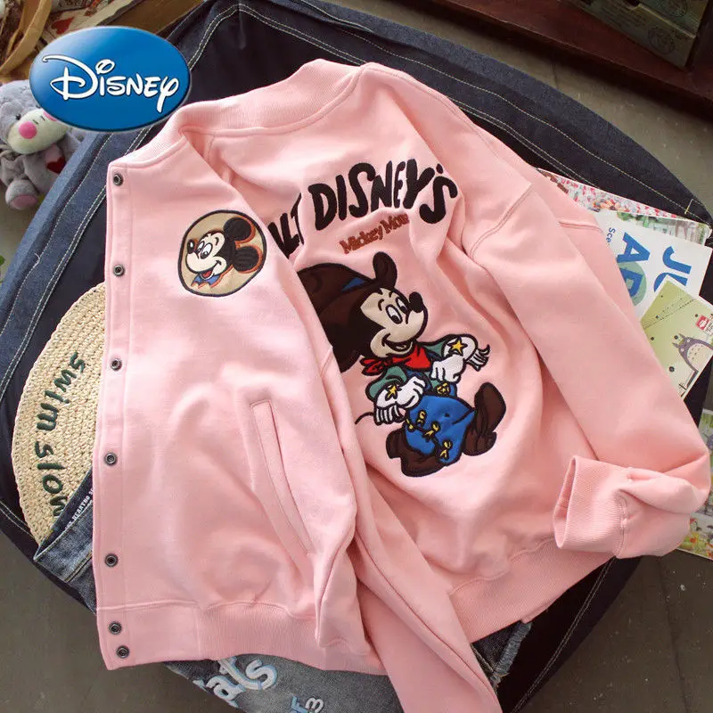 

Свитер с Микки-Маусом Disney, Женский весенне-осенний тонкий кардиган с вышивкой, куртка, бейсбольная форма, трендовая куртка, новинка 2021