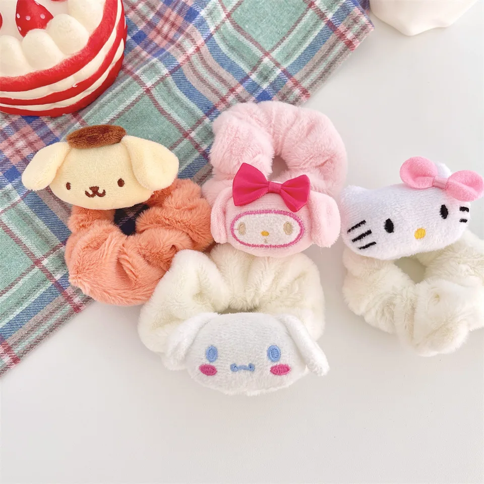 

Sanrio My Melody Pom Purin Cinnamoroll милая плюшевая мягкая набивная кукла с большим кишечником круглые волосы кавайные пушистые аксессуары