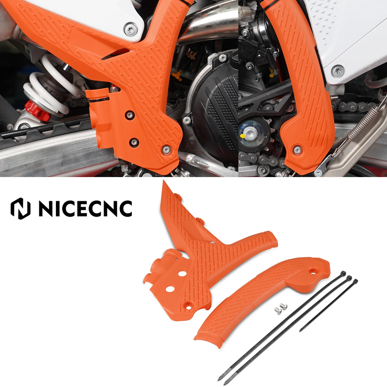 Для KTM EXC300 SXF250 EXC450 EXC EXCF XCW 125 250 300 350 400 450 500 2024 SX SXF XC XCF 125-450 2023 пластиковая защита рамы