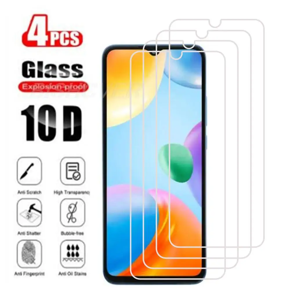 

4Pcs 9H Glass For Redmi 10 10A 10C 9i 9C 9AT 9T 9A 9 Power Prime Cover Screen Protector Film On Xiaomi Redmi 9 10 A C T Glass