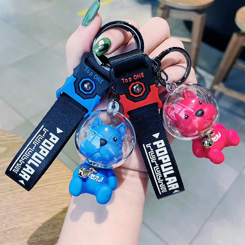 

Creative Astronaut French Bulldog Keychain Space Spaceman Bulldog Car Keyring Cute Universe Aviation Puppy Bag Pendant Kid Gift