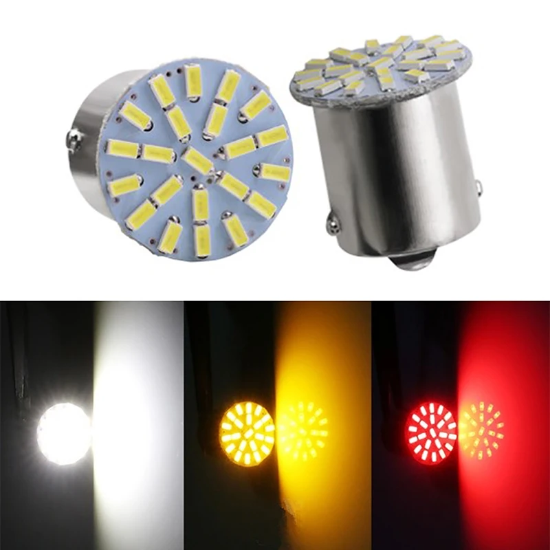 

2Pcs 1156 Ba15s 1157 Bay15d 22SMD Car LED Turn Signal Light Bulb Auto Tail Brake Parking Reverse Super Bright Motorcycle Lamp