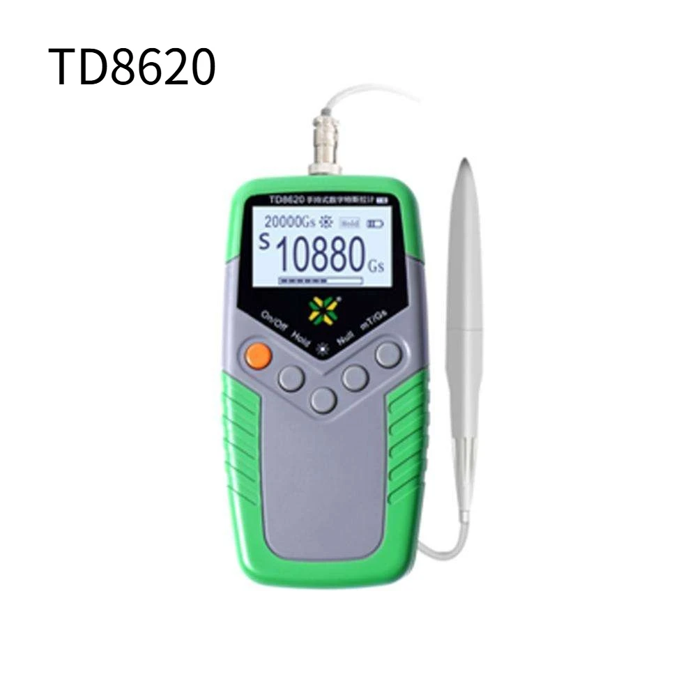 Фото Портативный цифровой гауссметр TD8620 для измерения магнитного поля постоянных магнитов, тестер магнитного потока Тесла, детектор поверхностного магнитного поля с высокой точностью 5% №1