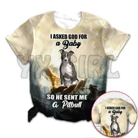 I Asked God For A Baby Dog So He Sent Me A Pit Bull God Hand3D All Over Printed T Shirts Funny Dog Tee Tops shirts Unisex Tshirt