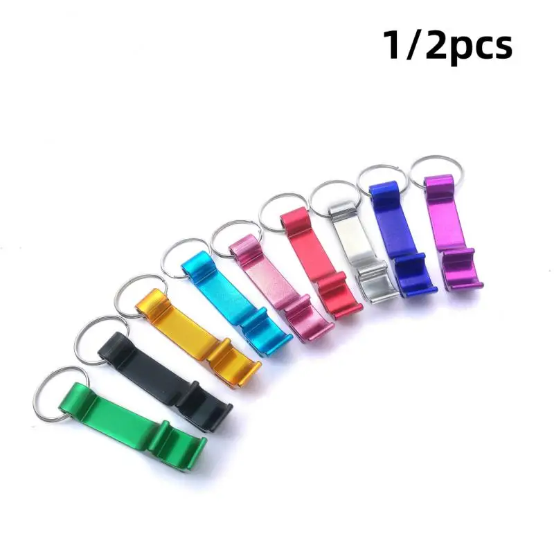 

1/2PCS Portable Beer Bottle Opener Keychain 4 In 1 Pocket Aluminum Alloy Beverage Beer Bottle Opener Wedding Party Favor Gifts