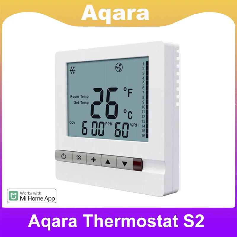 

Aqara Thermostat S2 Central Air Conditioning Controller Floor Heating Controller Panel Work For Mi Home APP Smart Home