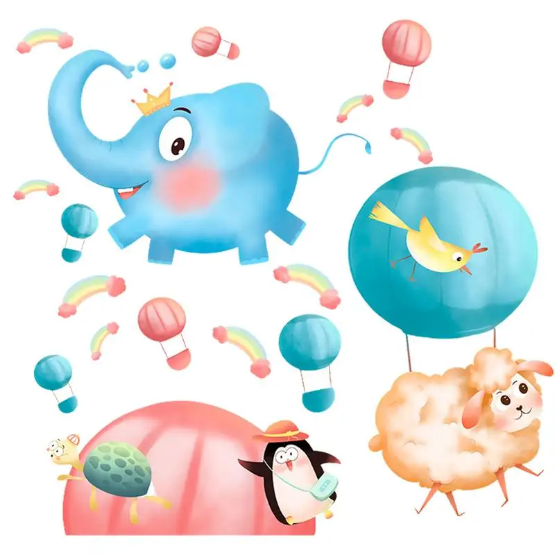 

Animal Wall Stickers Decorative Peel & Stick Animal Wall Art Sticker DIY Vinyl Mural Art For Kids Baby Nursery Playroom Bedroom