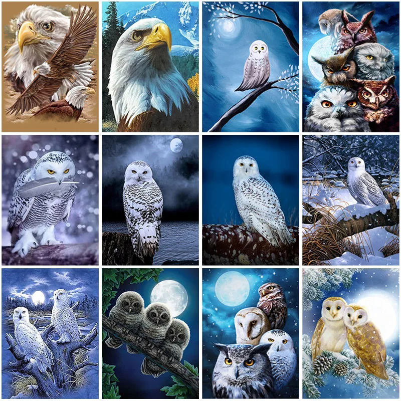 

Алмазная живопись 5D «сделай сам» в виде совы, алмазная вышивка, Набор для вышивки крестиком, Ручная инкрустация, подарки, домашняя настенная...