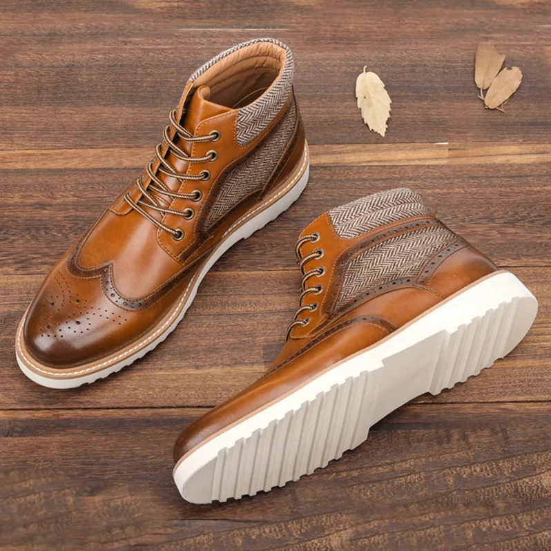 

2022 NEW Martin Boots Brogue Men Boots Brand Comfortable Fashion Boots Leather Men winter boots men hiking boots work boots
