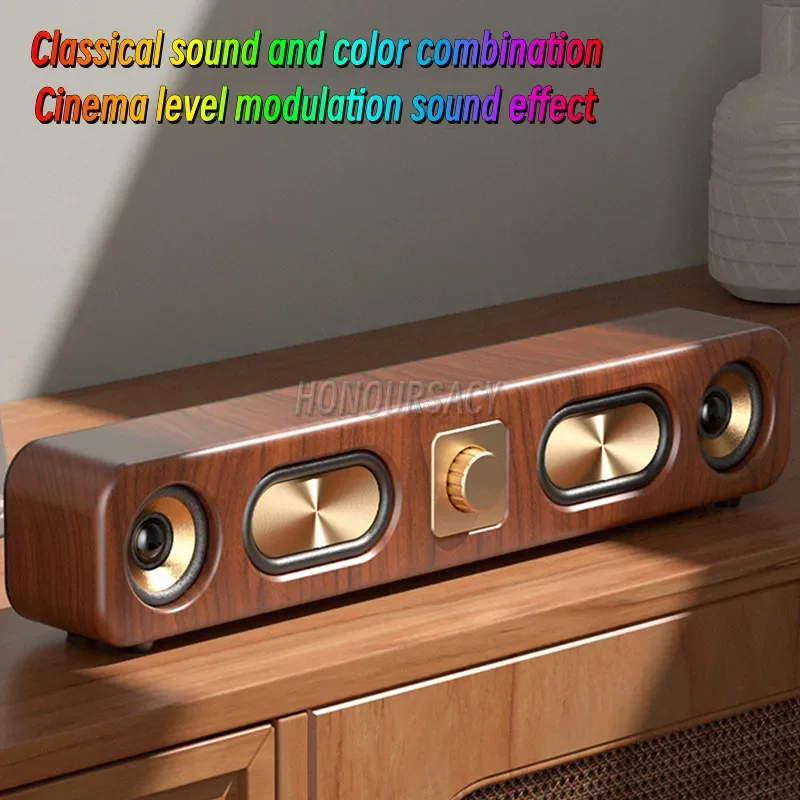 Портативная деревянная винтажная беспроводная Bluetooth-колонка