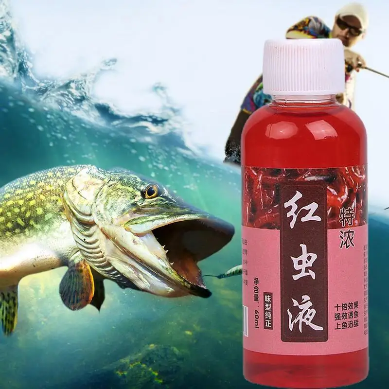 

60ml High Concentration FishBait For Trout Cod Carp Bass Strong Fish Attractant Concentrated Red Worm Liquid Fish Bait Additive