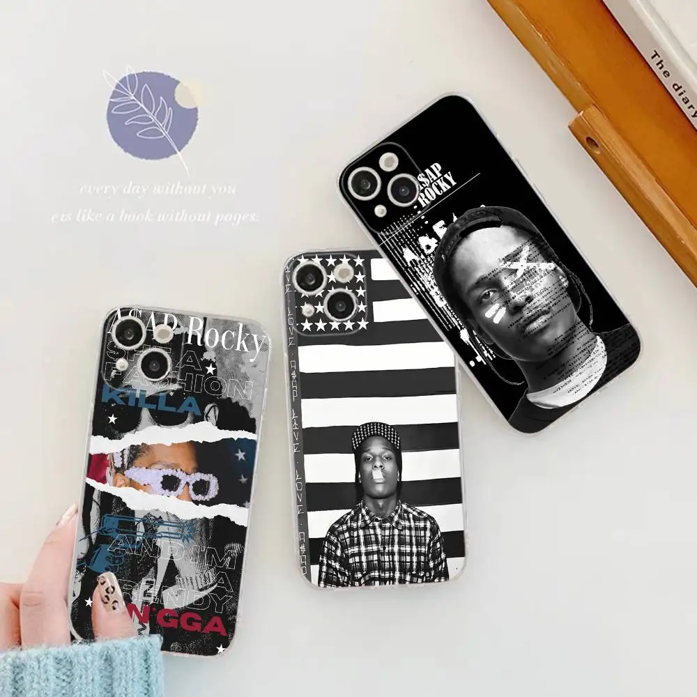 Фото Чехол для телефона с изображением рэпера A$AP Rocky в стиле хип-хоп для iPhone 11 13 16 12 17 14 15 Pro Max Plus, мягкая прозрачная задняя крышка (Coque) №1