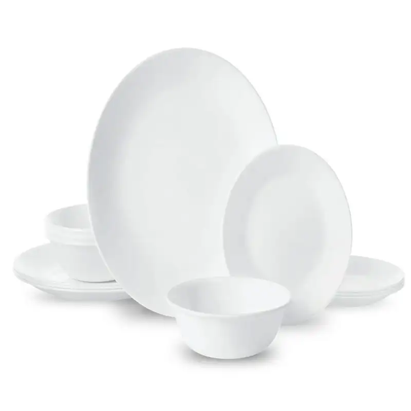

Winter Frost White, Round 12-Piece Dinnerware Set