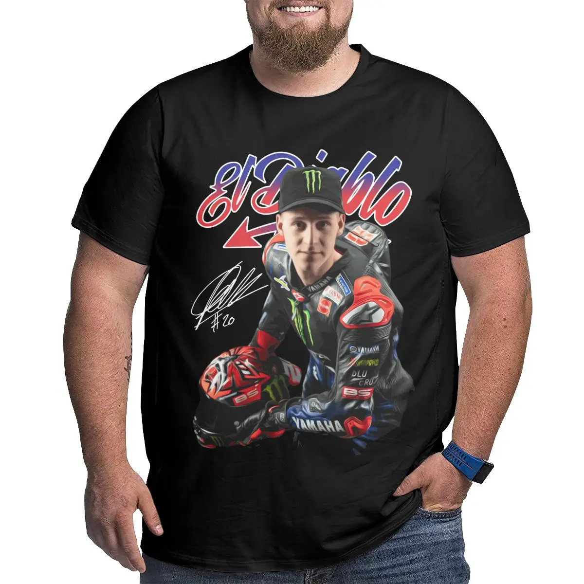 

Fabio And Quartararo(3) Big Size Graphic Cool Plus Size T-shirt Funny Sarcastic Plus Size Tees Tops