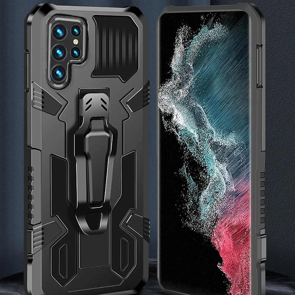 

Samsung S23 Ultra Case Belt Clip Back Covers For Samsung Galaxy S23 Ultra S22 S21 S20 FE Plus Funda Shockproof Coque S23+ S22 5G
