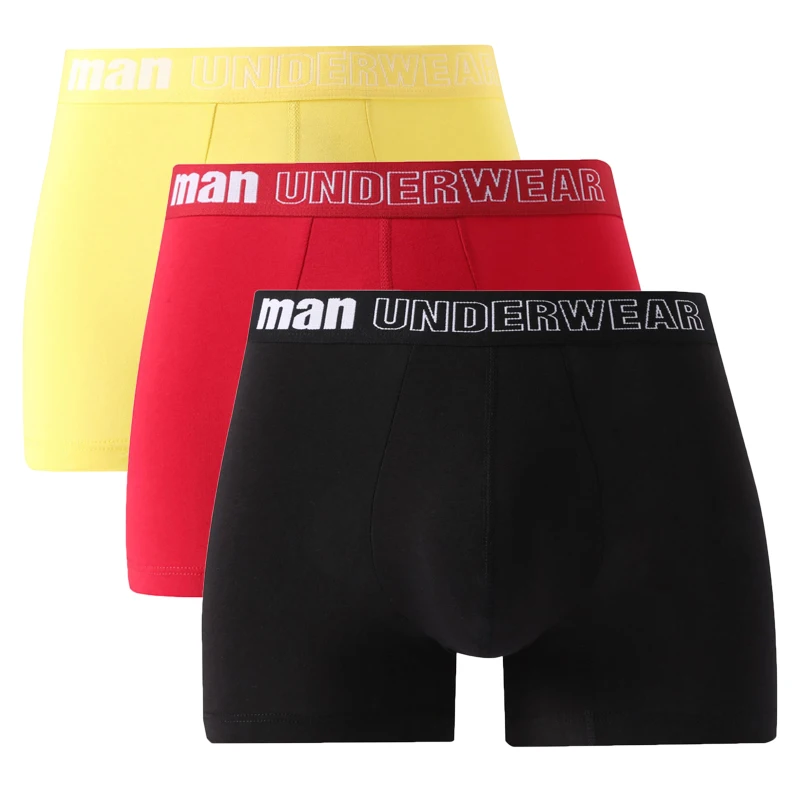 3Pcs/lot Large Size Men Panties Underwear Cotton Breathable Boxer Shorts Male Mid Waist Sexy U Pouch Sports Boxers Underpants