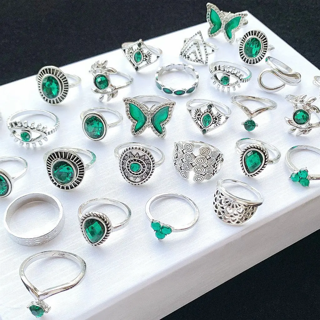 14 шт./партия Женские винтажные кольца в этническом стиле