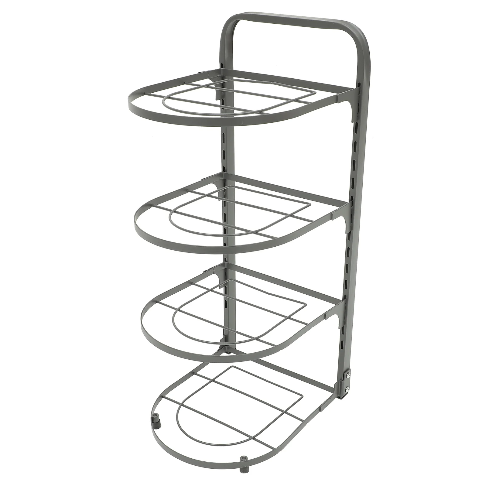 

Multi-layer Pan Organizer Shelf Collapsible Pots Kitchen Countertop Rack Carbon Steel Multi-tier